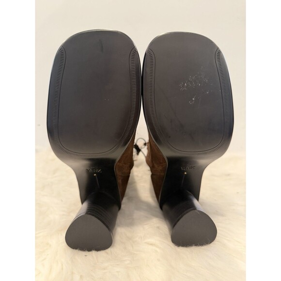 ZARA Women Split Suede Block Heeled Ankle Boots Brown US 7.5 EUR 38 1107/410 - Picture 13 of 15